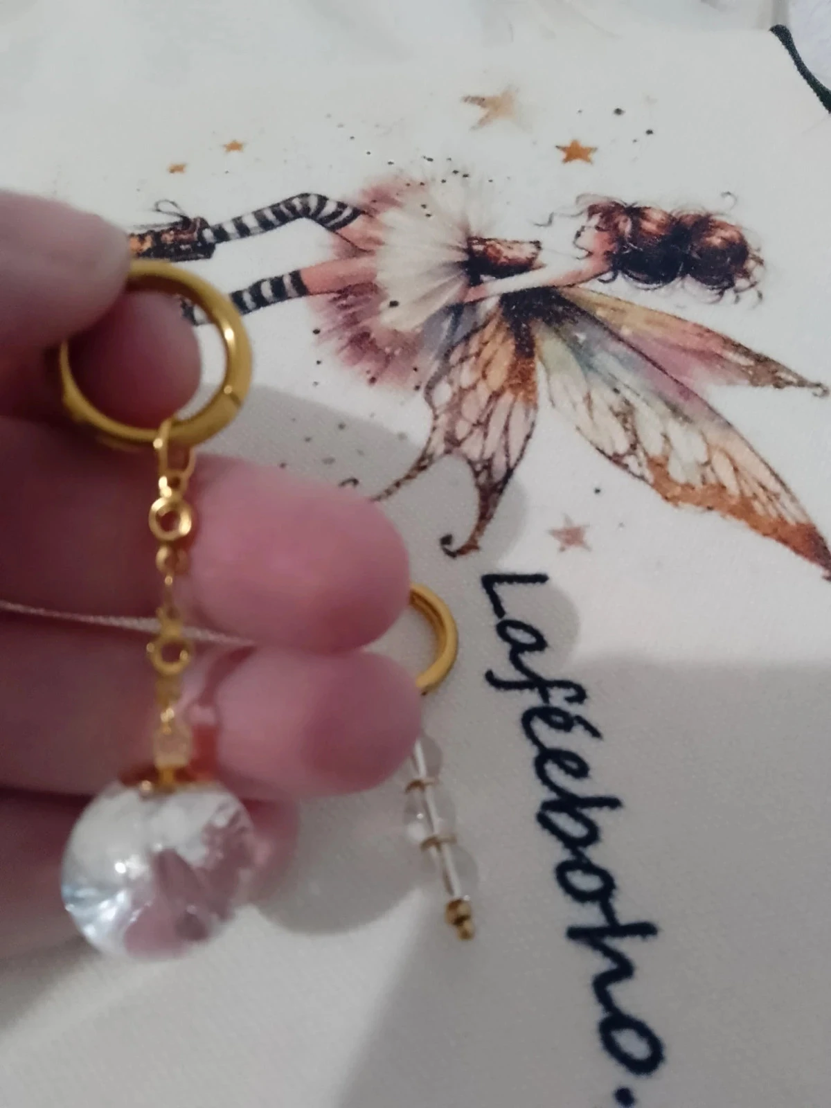 Boucles d'oreilles bohèmes asymétriques cristal de roche – photo 3